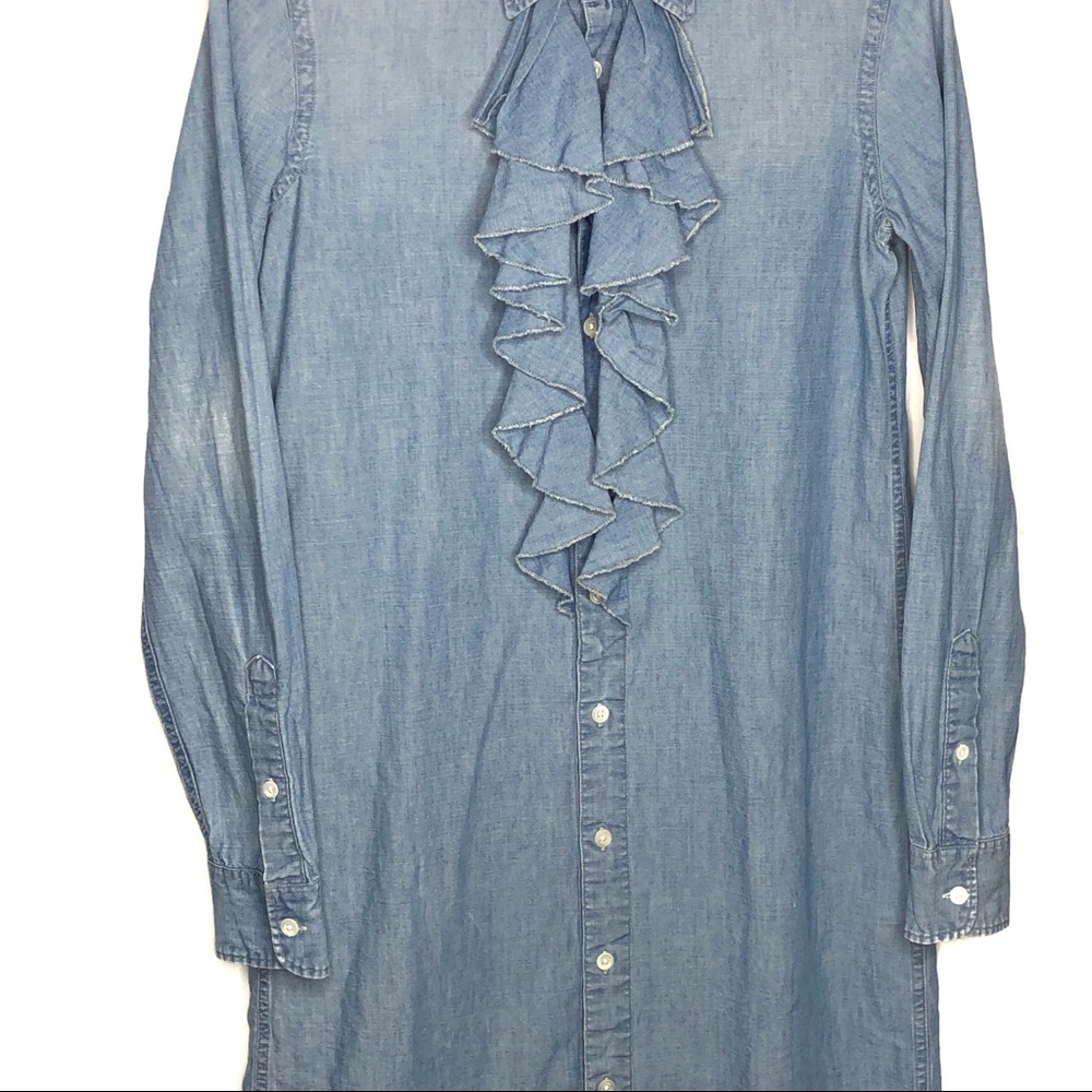 Rugby Ralph Lauren Washed Denim Ruffled Dress - Picture 3 of 9